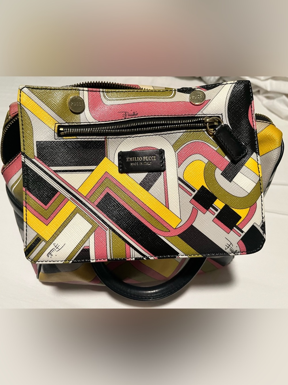 Emilio Pucci Geometric Multicolor Print Women's Tote Bag - Picture 5 of 11